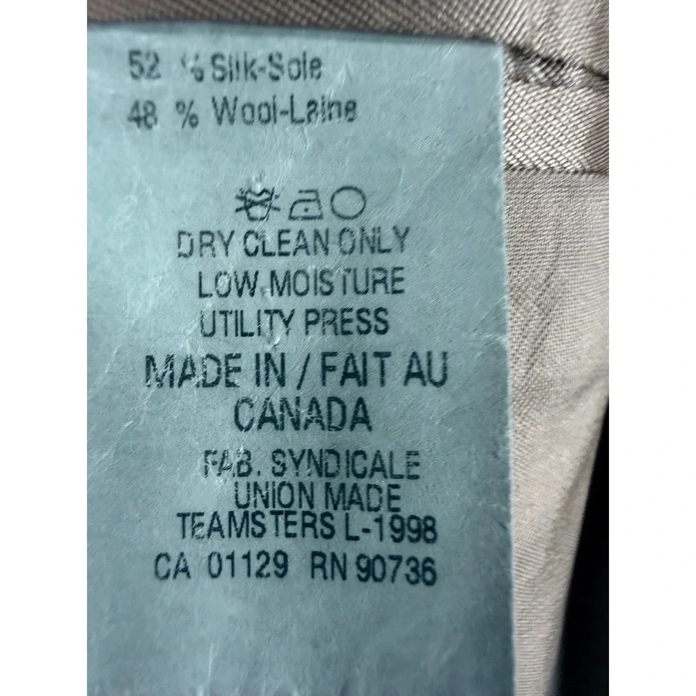 Lauren Ralph Lauren Mens Silk Wool Houndstooth Blazer Sport Coat Made in Canada